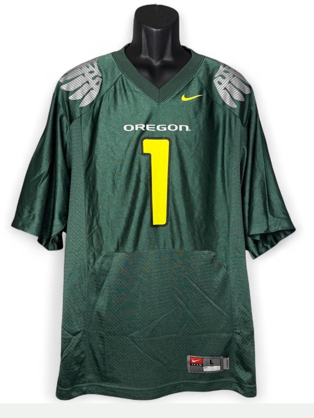 Vtg Nike Oregon Ducks Football Jersey L Green 1 Darron Thomas 2010 Y2K Gameday